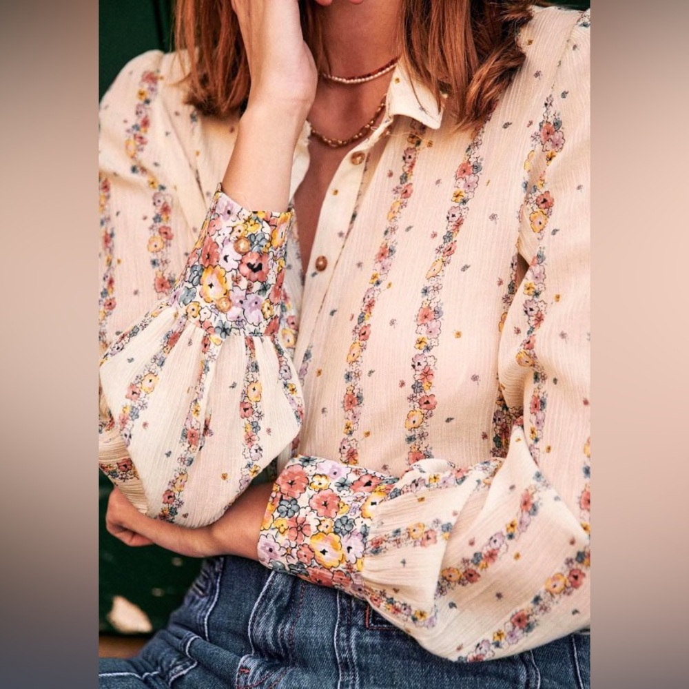 Sézane Claudio Button Down Up Shirt Blouse Top French size 36 4 Small S XS
